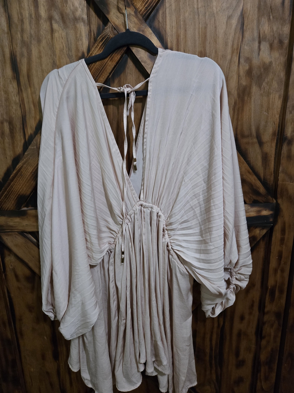 Free People Blush Asymmetrical Pleated Tunic Dress
